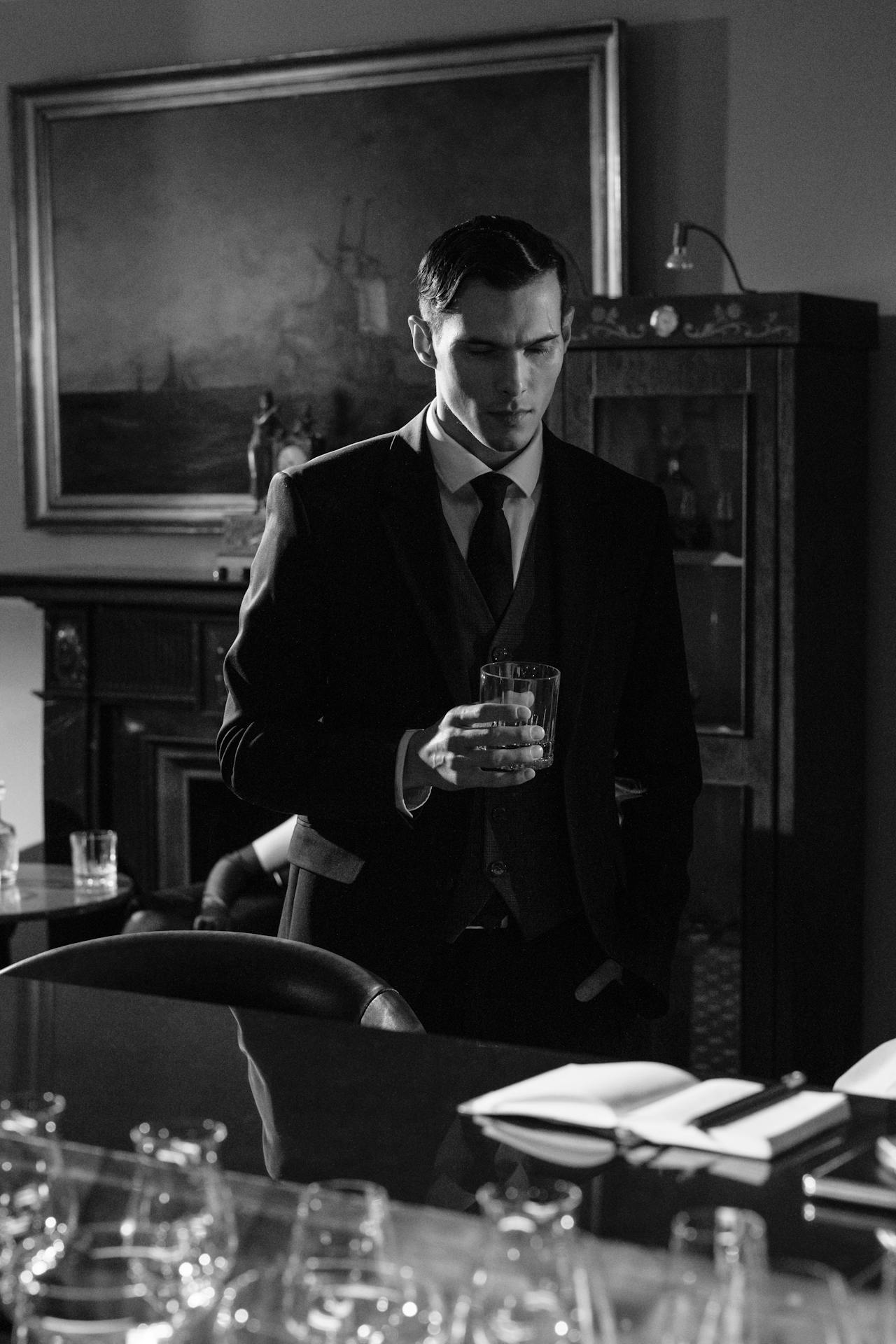 foto de perfil, homem bebendo whiskey
